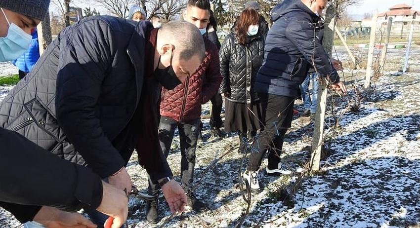 Областният управител участва в ритуалното зарязване на лозите